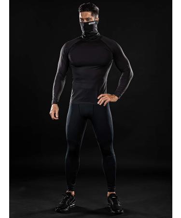 DRSKIN Men's Turtleneck Compression Shirt Top - Long Sleeve Baselayer for Running - X-Large - Buy Online on GoSupps.com