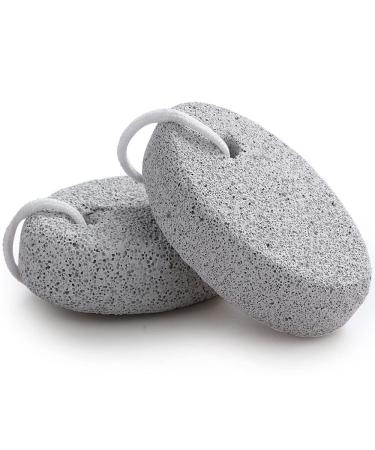 Natural Pumice Stone for Feet, Borogo 2-Pack Lava Pedicure Tools Hard Skin Callus Remover for Feet and Hands - Natural Foot File Exfoliation to Remove Dead Skin, Heels, Elbows, Hands
