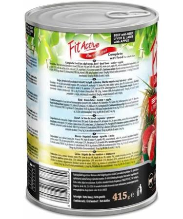 Panzi FitActive - Hypoallergenic Wet Food for Adult Dogs with Sensitive Intestines and Stomachs - Beef and Lamb - 10 x 415g - Buy Online on GoSupps.com