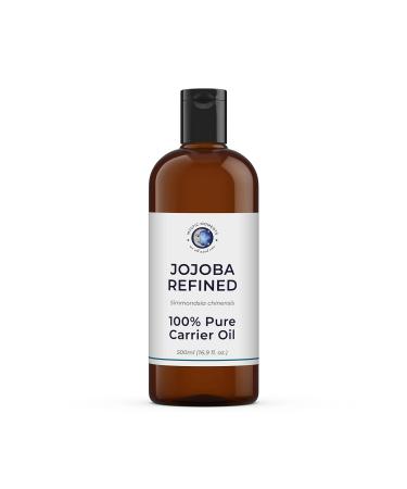 Mystic Moments | Jojoba Refined (Clear) Carrier Oil - 500ml - Pure & Natural Oil Perfect for Hair Face Nails Aromatherapy Massage and Oil Dilution Vegan GMO Free 17.6 Fl Oz (Pack of 1)