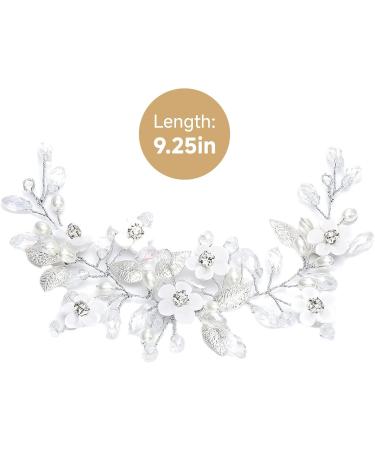 Koorium wedding hair accessories for women wedding tiaras for bride silver hair clips Crystal Headpieces Flower Headband Bridal Hair Pieces Pearl Hair Accessories Hair Styling Accessories - Buy Online on GoSupps.com