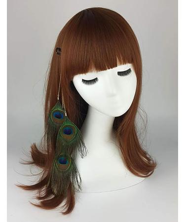 3PCS Handmade Peacock Feather Hippie Hair Extension Set for Women - Buy Online on GoSupps.com