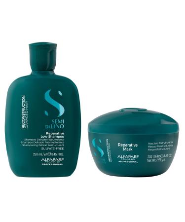 Alfaparf Milano Semi di Lino Reconstruction Reparative Shampoo and Mask Set - Sulfate Free Shampoo and Hair Mask for Damaged Hair - Repairs  Reconstructs  Strengthens - Adds Shine and Softness - Buy Online on GoSupps.com