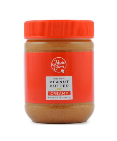 MapleFarm - 100% Pure Creamy Peanut Butter 1 x 325g - Natural Protein Cream - Creamy peanut butter
