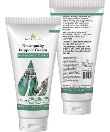 UltimateVitality Neuropathy Support Cream - Natural & Organic - 2oz - Buy Online on GoSupps.com