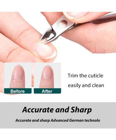 Cuticle Remover Tool Set with Cuticle Cutter and Cuticle Pusher Stainless Steel Professional Cuticle Nipper and Pusher Nail Care Tools for Salon and Level Mani-Pedi at Home - (Silver) - Buy Online on GoSupps.com