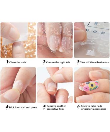 Shogpon Double Sided Jelly Super Adhesive Tabs False Nails Adhesive Tape Nail Care Tool for Nail Art Accessories Nail Salon Supplies 10 Sheets 240 Transparent Adhesive Tabs(6 Sizes) #1 - Buy Online on GoSupps.com