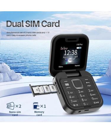 Jhialg Mini Flip Handy - FM Radio 2SIM Vibration Black Ideal for Seniors - Buy Online on GoSupps.com