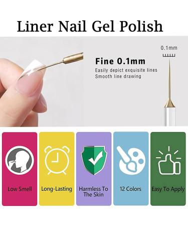 White Gel Nail Polish 10ml White Gel Liner Nail Polish Classic White Color Nail Art Liner Gel Polish Soak Off UV/LED 10ml Nail Liner Painted Gel Polish Thin Brush For French Tip Manicure Nail Art - Buy Online on GoSupps.com