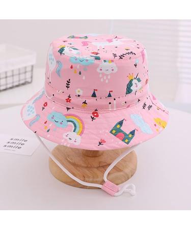 XYIYI Kids Bucket Hat | Adjustable Sun Hat for Boys Girls 12-24 Months | Pink Unicorn Design - Buy Online on GoSupps.com