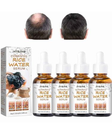 Rice Water Hair Essence Rice Water For Hair Growth Essence Anti-Hair Loss Fermented Rice Water Serum Hair Follicle Rice Essence Nourishing Hair Growth Liquid Quick Visible Results In Just 4 Weeks (4P)