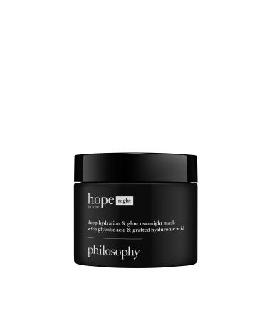 philosophy hope in a jar deep hydration & glow overnight face mask - with glycolic & hyaluronic acid - renews & restores dry skin for a smooth glowy finish - 2 fl oz.