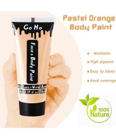 Go Ho Pastel Orange Cream Face Body Paint 2.37oz 70ml - Water Based Makeup for SFX, Cosplay, Halloween - Buy Online on GoSupps.com