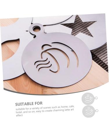 Angoily 2pcs Coffee Latte Mold Coffee Accessories Coffee Art Stencils Spray Stainless Steel Baking Tools - Buy Online on GoSupps.com