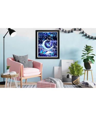 5D Moon Diamond Painting Kit for Adults - DIY Full Drill Butterfly Design - Gem Art and Crafts for Home Decor - 12X16 Inch Brown - Buy Online on GoSupps.com