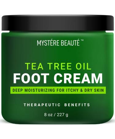 MYST RE BEAUT  Tea Tree Oil Foot Cream  Athletes Tea Tree Oil Cream For Feet with Ceramides  Green Tea Extract & Chamomile- Hydrates  Softens & Conditions Irritated Dry Cracked Feet  Foot Cream With Tea Tree Oil for Dry ...