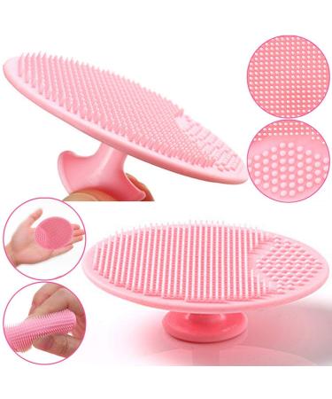 WAWTOOK Baby Bath Brush Set - Cradle Cap Bristle Brush & Soft Sponge Scrubber - Baby Care Essential for Dry Skin - Pink, Red & Yellow - Buy Online on GoSupps.com