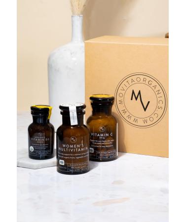 Movita Health Trio Vitamin Gift Set with Vitamin D3 C and Women's Multivitamin Fermented Whole Foods Vitamins and Minerals - Organic Vegan-Friendly Gluten-Free & Non-GMO