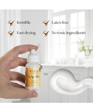 Buy WIGI Premium Wig Glue 1.3 oz - Strong Hold Waterproof Lace Adhesive with Applicator Kit - Fast Drying & Easy to Apply Hair Replacement Solution - Buy Online on GoSupps.com