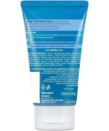  NIVEA Nivea Refreshing Facial Cleanser 150 ml - India (shipped from India) - Buy Online on GoSupps.com
