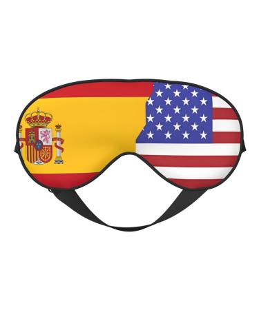 American Spain Flag Unisex Elastic Adjustable Buckle Design Blackout Sleep Eye Mask for Home Travel Yoga Office Nap