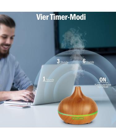 Aroma Diffuser 550ml - BPA-Free Essential Oils Diffuser with 7 LED Lights & Timer Settings for Home Office & Yoga - Buy Online on GoSupps.com