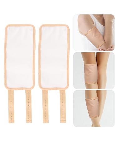 2 pieces of castor oil packs reusable castor oil pack oil -resistant castor oil pack castor oil compression cushion for calves knee arms (pink)