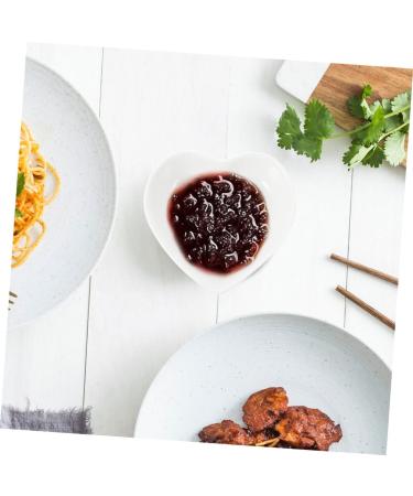 Zerodeko 6 Pcs Heart Shaped Ceramic Dish White Sauce Heart Shaped Plates Spoon White Plates Side Sauce Dishes Ceramic Craft Sauce Container Ceramics Seasoning Dish Heart-Shaped re-usable - Buy Online on GoSupps.com