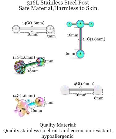 Leiainely Women's Tongue Rings | Tongue Piercing Jewelry Mix - Buy Online on GoSupps.com