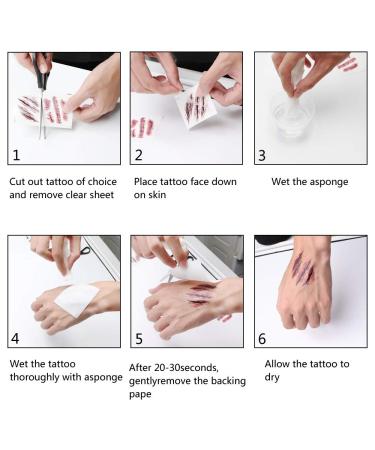 10pcs Realistic Fake Bloody Wound Stitch Scar Waterproof Temporary Tattoo Sticker Halloween Makeup Props - Buy Online on GoSupps.com