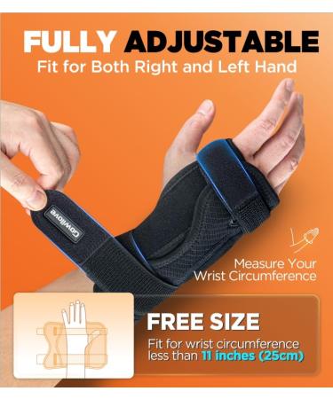Carpal Tunnel Wrist Brace with Magnetic Therapy | Adjustable Support Splint for Arthritis & Tendonitis | Night Hand Brace for Pain Relief - Fits Left & Right Hand - Buy Online on GoSupps.com