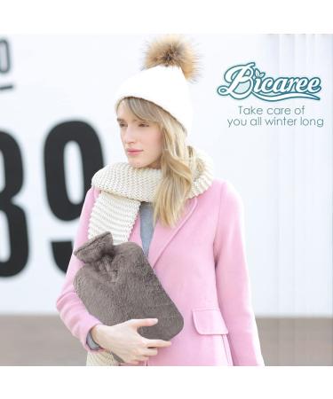 BICAREE 2L PVC Hot Water Bottle with Cover for Neck, Shoulder, Hand, and Feet Pain Relief - Grey | Hot & Cold Therapy for Menstrual Cramps - Buy Online on GoSupps.com