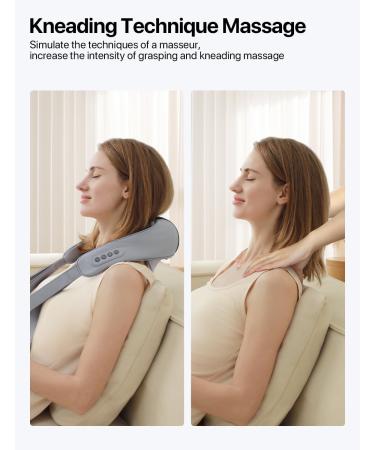 AllJOy Wireless Neck Massage Device with Warmth - 4D Shiatsu Massager for Neck Back Shoulder & Leg Pain Relief - Perfect Gift for Men & Women - Buy Online on GoSupps.com