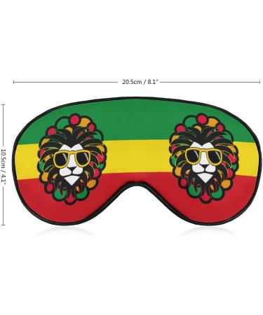 Lion Glasses Jamaica Rasta Sleep Mask Eye Cover for Sleeping Blindfold with Adjustable Strap Blocks Light Night Travel Nap for Men Women - Buy Online on GoSupps.com