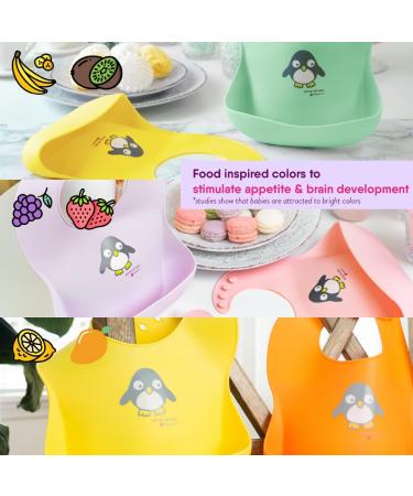NatureBond Silicone Weaning Bibs for Babies & Toddlers - Set of 2 in Cotton Candy Pink & Macaron Lavender with Carry Pouch - Buy Online on GoSupps.com