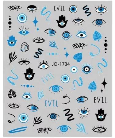 DIY Nail Tip Self-adhesive Easy to Apply Eyelashes Nail Art Eye Nail Sticker 3D Nail Decals Nail Decoration(style4) - Buy Online on GoSupps.com