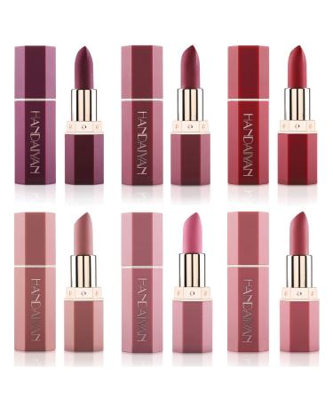 CCbeauty Matte Lipstick Set - 6 Colors Waterproof Long Lasting Nude Lip Stick Gift for Her - Mothers Day Gift Set - Buy Online on GoSupps.com