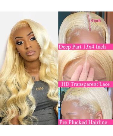 SPARKLE DIVA 20 613 Lace Front Wig Body Wave 150% Density Blonde Brazilian Human Hair Pre Plucked with Baby Hair - Buy Online on GoSupps.com