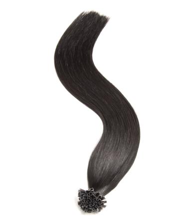 Black Keratin Bonding Extensions - 100% Remy Human Hair - 25 x 0.5g 45cm U-Tip Hair Extensions - Smooth Strands for Long Hair - Buy Online on GoSupps.com