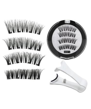 DIEREFEN Magnetic Eyelashes Natural Look False Eyelashes Magnetic Eyelashes With Applicator Reusable Magnetic Eyelashes No Glue Or Liner Needed Easy To Take Double Layer Independent Magnetic Box (D)