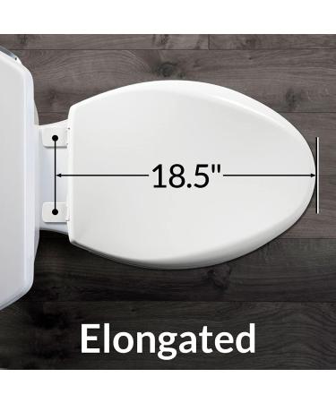 MAYFAIR 1843SLOW 000 Lannon Elongated Toilet Seat with Slow Close and Never Loosen Feature - Durable White Enameled Wood - 1 Pack - Buy Online on GoSupps.com