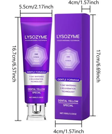 QPJUVC Lysozyme Purple Whitening Toothpaste color correcting toothpaste for yellow teeth stain removal fresh breath tooth enamel care sensitive toothfriendly oral care gel 3 - Buy Online on GoSupps.com