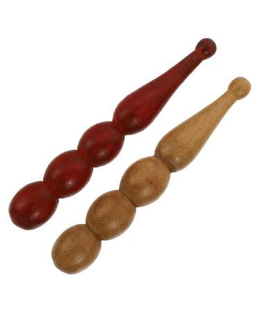 Partykindom 2st pearl massage stick manual massage devices massage device for calf pain Thai massage tool Cramps massage tab Massage devices made of wood fragrant wood red pear handball