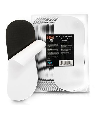 Bronze Tan Sticky Pads for Feet 25 Pairs Disposable & Hygienic Non-Slip Pads Eco-Friendly Tanning Foot Protectors for Sunless or Self-Tanning at Home or Salon