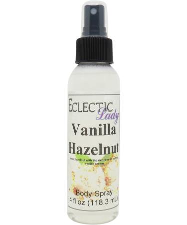 Vanilla Hazelnut Body Spray 4 ounces Body Mist for Women with Clean Light & Gentle Fragrance Long Lasting Perfume with Comforting Scent for Men & Women Cologne with Soft Subtle Aroma For Daily 4 Fluid Ounces