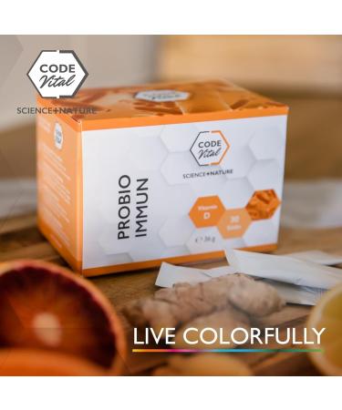 Code Vital Probio Immun I MultiSpecies Probiotics | Austrian Quality | 10 Intestinal Strains + Vitamin D | Delicious Taste | 30 Sticks for Optimal Immunity - Buy Online on GoSupps.com