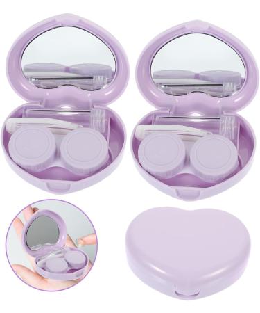 Travel Contact Lens Case - Gatuida Colored Lens Organizer Box in Violet Purple | Perfect for International Shipping | Compact & Durable PP Design (7.2x5.8x2cm) - Buy Online on GoSupps.com