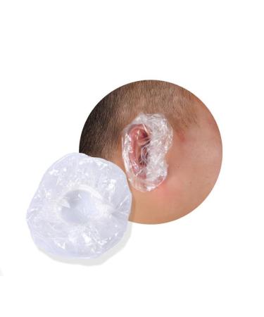 100pcs Disposable Waterproof Ear Covers - Salon Ear Protector Caps for Shower & Hair Dyer - Clear - Buy Online on GoSupps.com