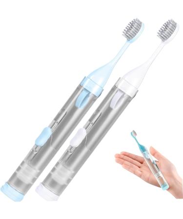 Yeory 2PCS Travel Toothbrush Set - 3 in 1 Portable Toothbrush Kit with Refillable Toothpaste Travel Case - Ideal for Camping School & Business Trips - Buy Online on GoSupps.com