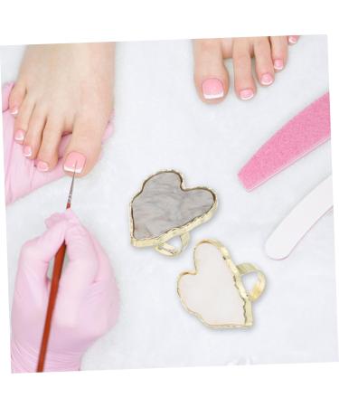 VICASKY 2pi ces Palette de M lange pour Nail Art DIY Support pour Vernis Ongles avec Anneaux pour Doigts Plateau de M lange pour Couleurs Blanc et Gris - Buy Online on GoSupps.com